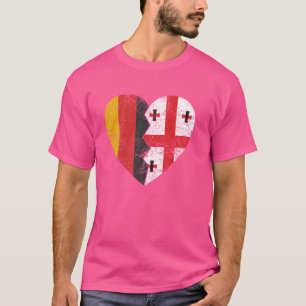 T-shirt Drapeau allemand géorgien Coeur Allemagne Géorgie 