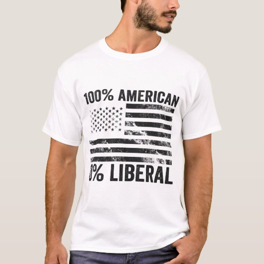 T-shirt Drapeau américain 100% américain 0% libéral républ (Devant)