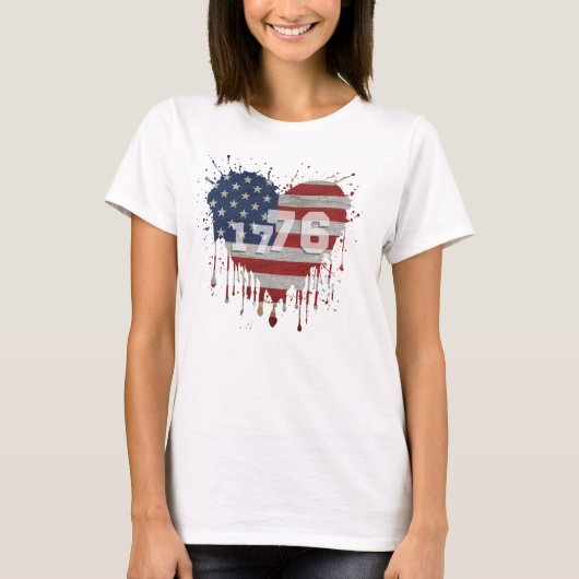 T-shirt Drapeau américain 1776 (Devant)