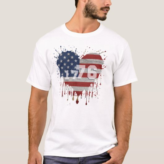 T-shirt Drapeau américain 1776 (Devant)