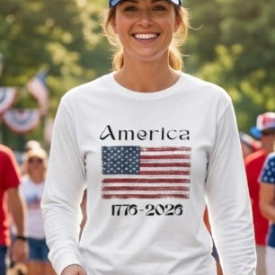 T-shirt Drapeau américain 1776 à 2026 États-Unis 250 ans A