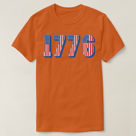 T-shirt Drapeau américain 1776 Texte (Design devant)