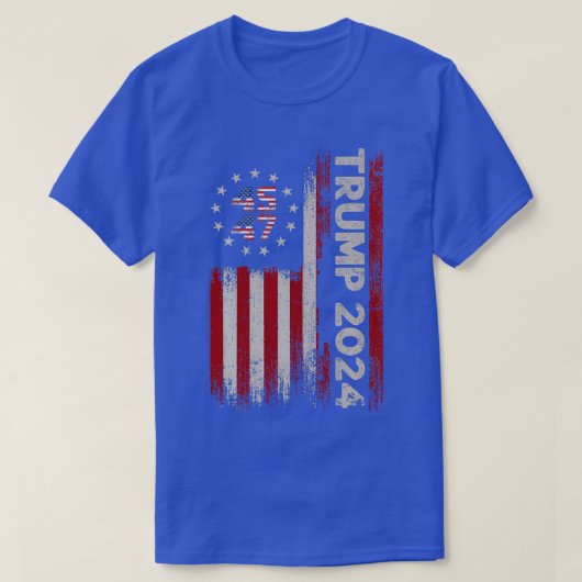 T-shirt Drapeau américain 2024 45 47 Sweatshirt à col blan (Design devant)