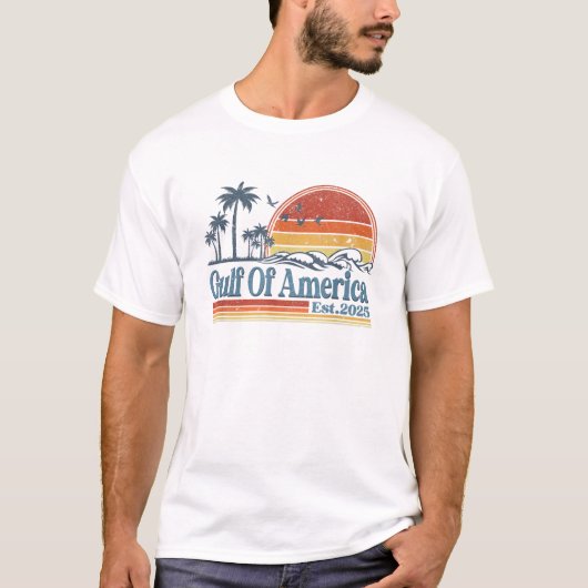 T-shirt Drapeau Américain 2025 Golfe Des États-Unis (Devant)