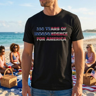 T-shirt Drapeau Américain 250 Ans d'Indépendance