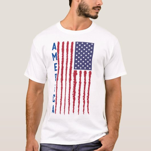 T-shirt Drapeau américain 4 juillet (Devant)