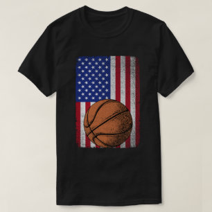 T-shirt Drapeau américain 4 juillet basket-ball patriotiqu