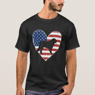 T-shirt Drapeau américain 4 juillet Bernese Mountain Papa 