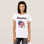 T-shirt Drapeau américain 4 juillet Celebration Elephant U (Devant entier)