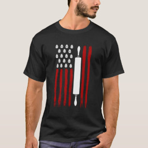 T-shirt Drapeau Américain 4 Juillet Cupcake Baking Love Ba