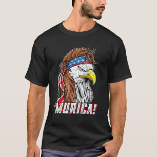 T-shirt Drapeau américain 4 juillet Eagle Mullet Murica Us