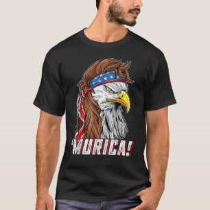 T-shirt Drapeau américain 4 juillet Eagle Mullet Murica Us