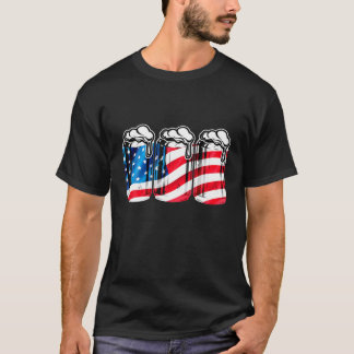 T-shirt Drapeau américain 4 juillet Hommes Femmes Merica U