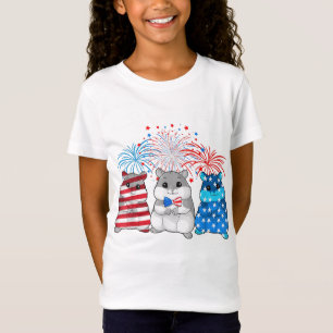T-Shirt Drapeau américain 4 juillet Joyeux Cochon De Guiné