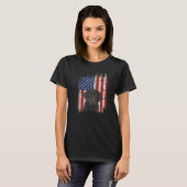 T-shirt Drapeau américain 4 juillet Labrador Choco patriot (Devant entier)