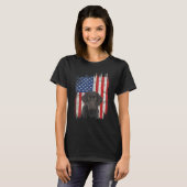 T-shirt Drapeau américain 4 juillet Labrador Choco patriot (Devant entier)
