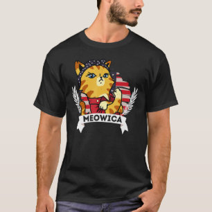 T-shirt Drapeau américain 4 juillet Meowica Merica