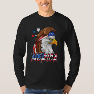 T-shirt Drapeau américain 4 juillet Merica Eagle Mullet