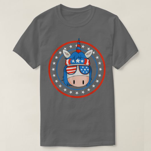 T-shirt Drapeau américain 4 juillet mignon Patriotique (Design devant)