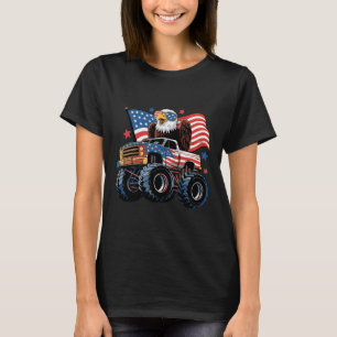 T-shirt Drapeau américain 4 juillet Monster Truck Bald Eag
