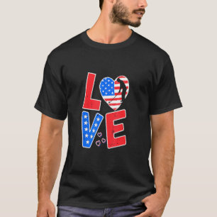 T-shirt Drapeau américain 4 juillet Patriotic Golf Love