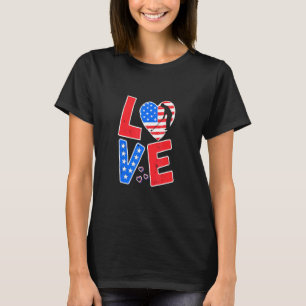 T-shirt Drapeau américain 4 juillet Patriotic Golf Love