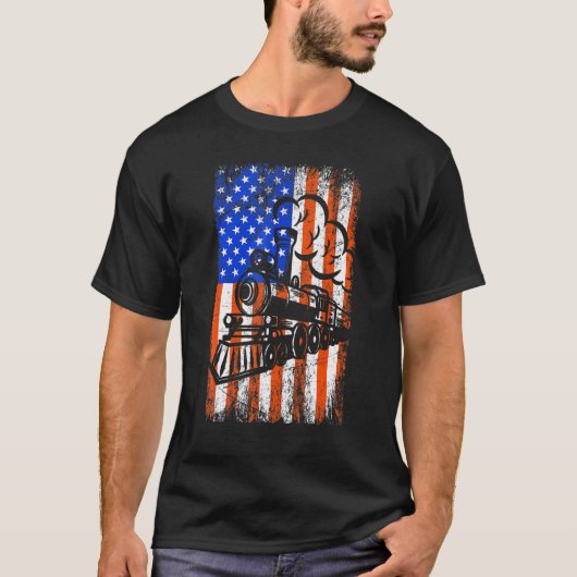 T-shirt Drapeau américain 4 juillet Patriotique Retr (Devant)