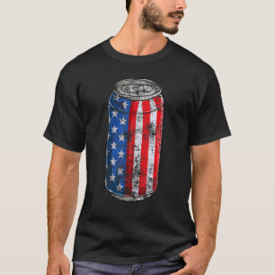 T-shirt Drapeau Américain 4 juillet Poule Vintage De Soda