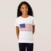 T-Shirt drapeau américain 4 juillet rouge blanc bleu patri (Devant entier)