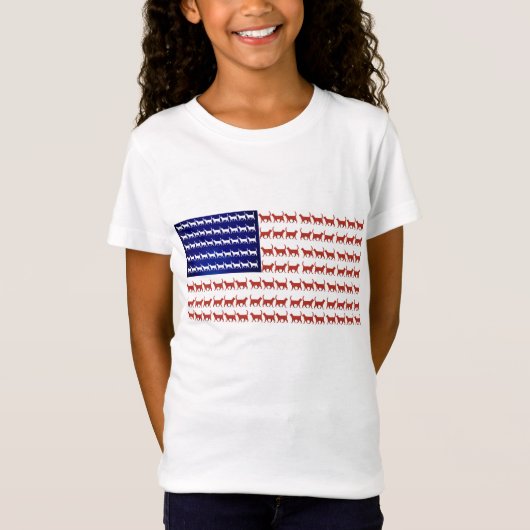 T-Shirt drapeau américain 4 juillet rouge blanc bleu patri (Devant)