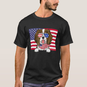 T-shirt Drapeau américain 4 juillet Spa Cavalier King Chal