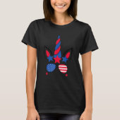 T-shirt Drapeau américain 4 juillet Unicorne Patriotique (Devant)