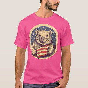 T-shirt Drapeau américain 4 juillet Wombat