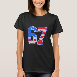 T-shirt Drapeau Américain 67 Six Sept Mème