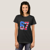 T-shirt Drapeau Américain 67 Six Sept Mème (Devant entier)