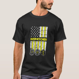 T-shirt Drapeau Américain 911 Exploitant Dispatch Er Polic