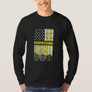 T-shirt Drapeau Américain 911 Exploitant Dispatch Er Polic