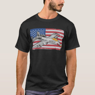 T-shirt Drapeau américain A10 de l'avion militaire A-10
