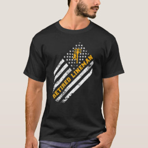 T-shirt Drapeau américain à la retraite Lineman