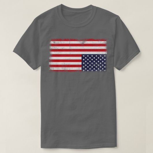 T-shirt Drapeau américain à l'envers Distress États-Unis U (Design devant)