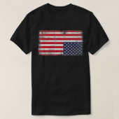 T-shirt Drapeau américain à l'envers Distress États-Unis U (Design devant)