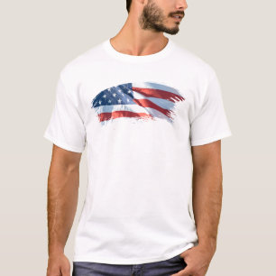 T-shirt Drapeau américain à pinceau patriotique