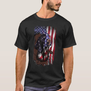 T-shirt Drapeau américain à poils courts allemand 4 juille