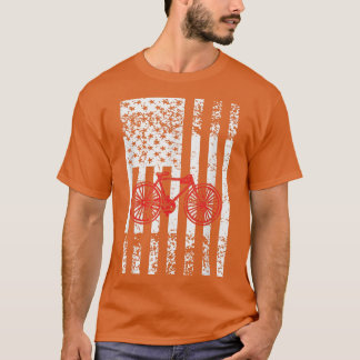 T-shirt Drapeau américain à vélo 4 juillet patriotique