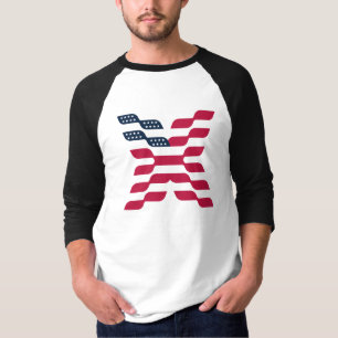 T-shirt Drapeau américain abstrait lettre X