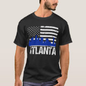 T-shirt Drapeau américain affligé par horizon d'Atlanta la (Devant)