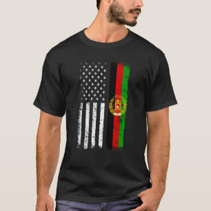 T-shirt Drapeau américain afghan Drapeau américain