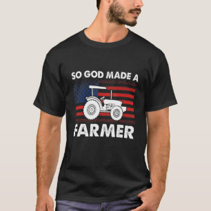 T-shirt Drapeau américain Agriculteur Chrétien Foi chrétie