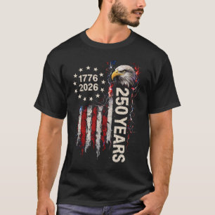 T-shirt Drapeau américain aigle 250 ans anniversaire USA