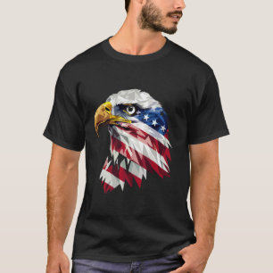 T-shirt Drapeau américain aigle chauve patriotique USA coo